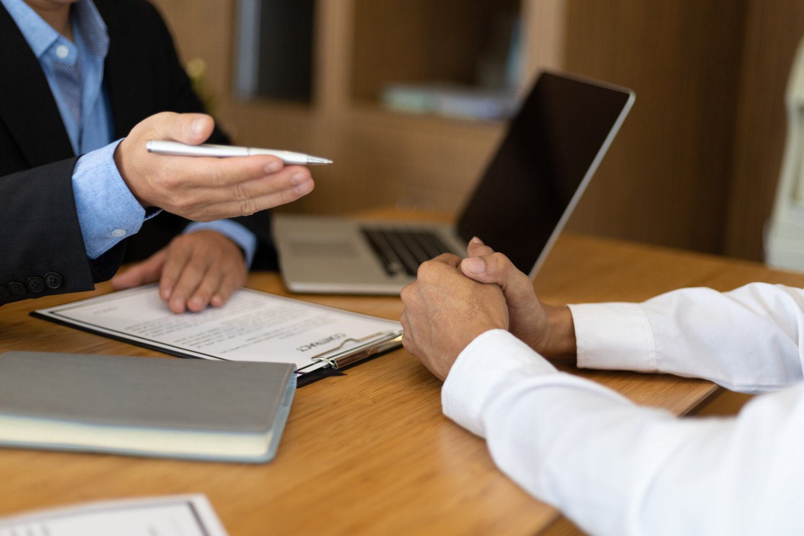 Business consultant discussing a plan with a client